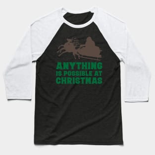 Bigfoot Santa Claus riding sleigh funny Bigfoot lover Christmas Gift Baseball T-Shirt